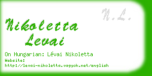 nikoletta levai business card